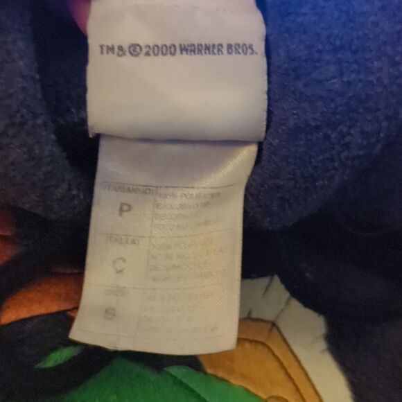 Warner Brothers Y2K‎ Gray embroidered Looney Tunes hoodie sweatshirt men's small - Picture 3 of 5